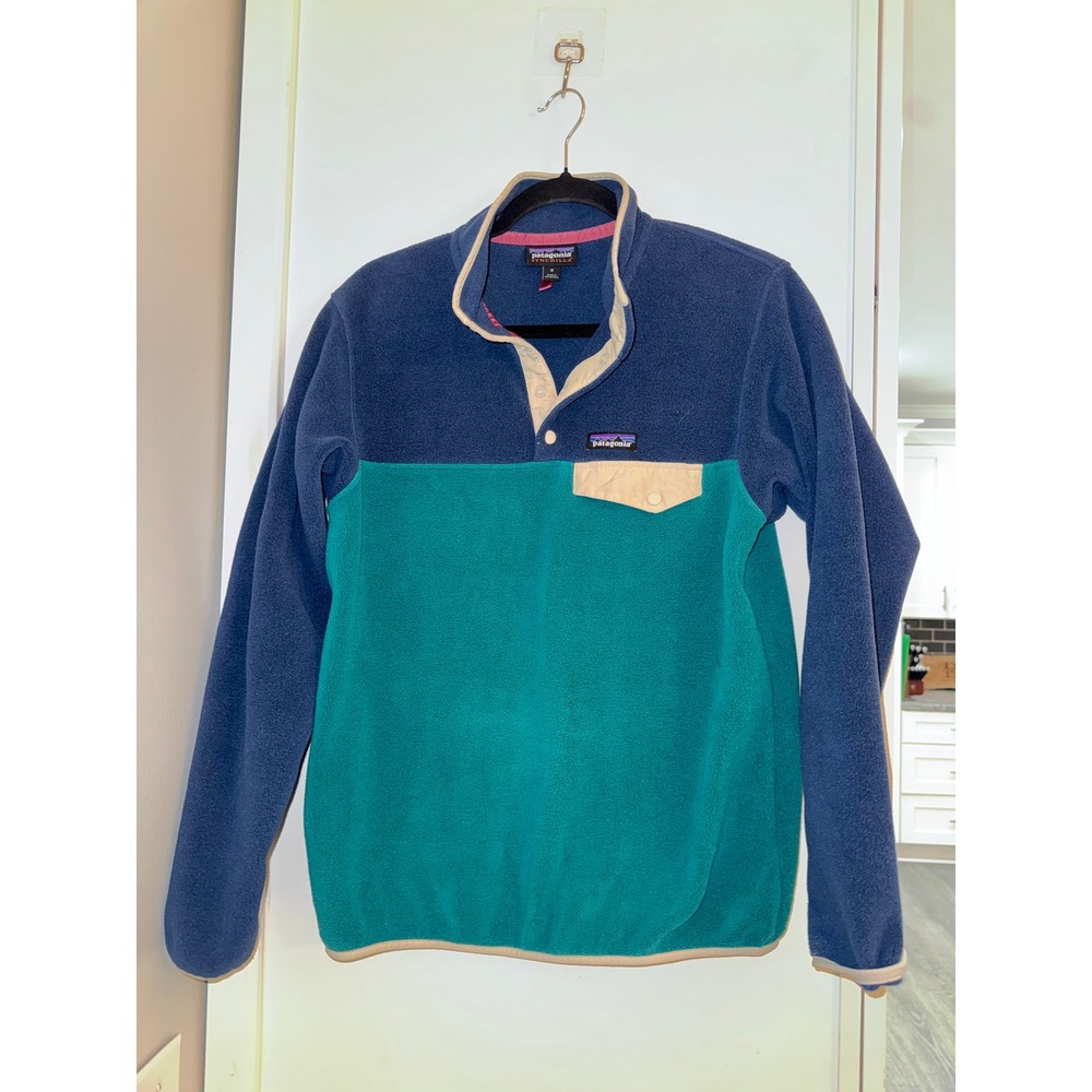 Patagonia Synchilla Snap-T Fleece Pullover Teal Navy Blue Mens Medium 25450